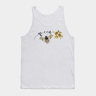 Elegant Queen Bee Lace Sunflowers Tank Top